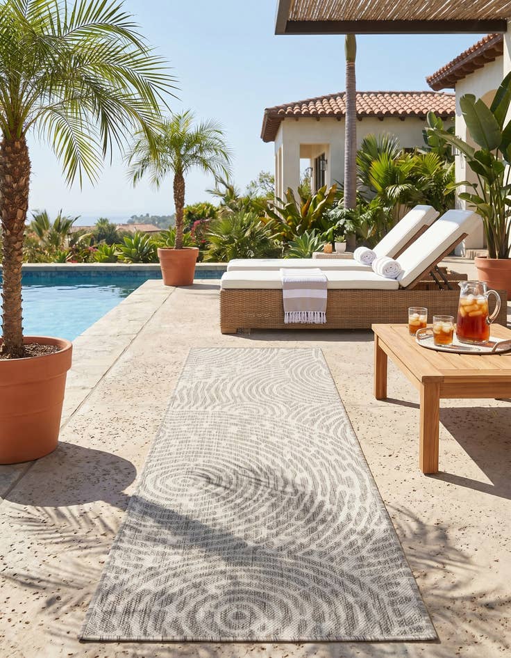 Detail image of 2' x 6' Easy-Clean Modern Indoor / Outdoor Runner Rug