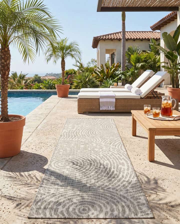 2' x 6' Easy-Clean Modern Indoor / Outdoor Runner Rug