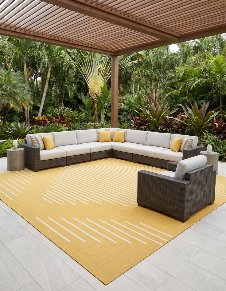 Detail image of 13' x 13' Easy-Clean Modern Indoor / Outdoor Square Rug