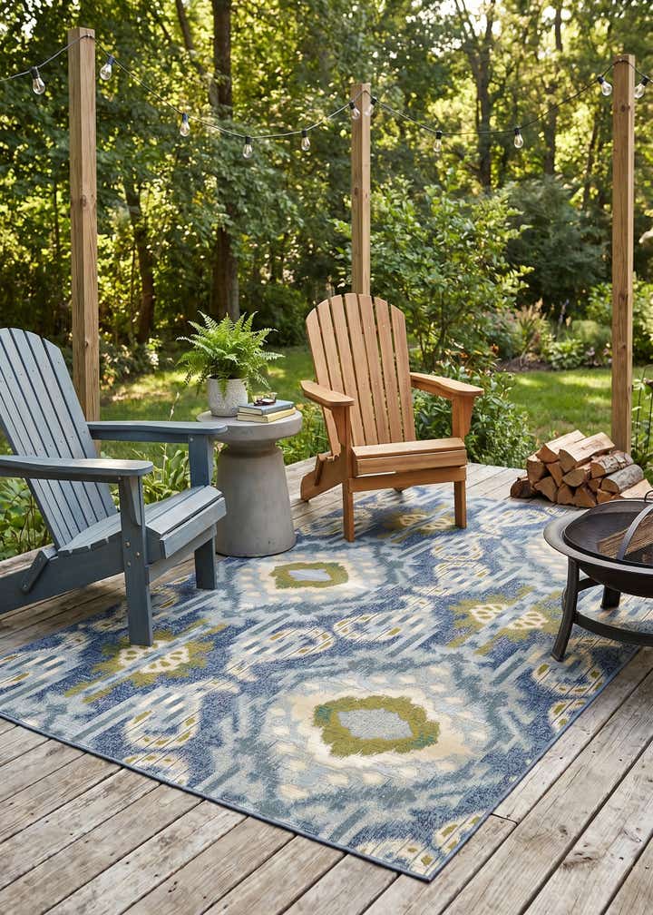 5' 3 x 8' Easy-Clean Modern Indoor / Outdoor Rug