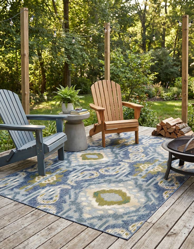 Detail image of 5' 3 x 8' Easy-Clean Modern Indoor / Outdoor Rug