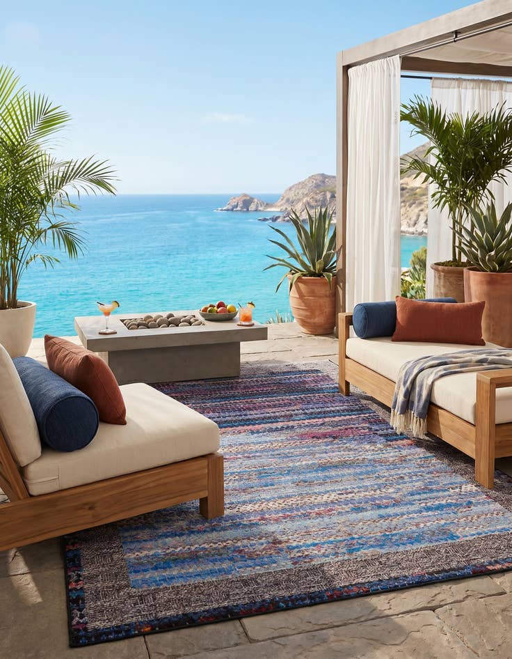 Detail image of 6' x 9' Easy-Clean Modern Indoor / Outdoor Rug