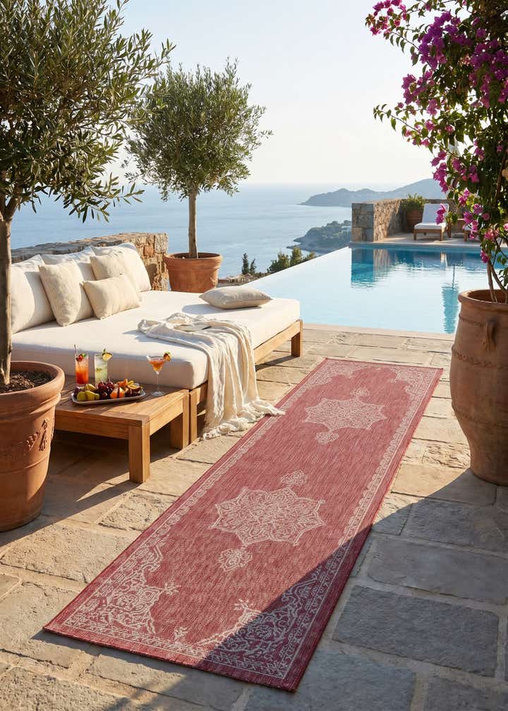 2' 7 x 10' Easy-Clean Traditional Indoor / Outdoor Runner Rug
