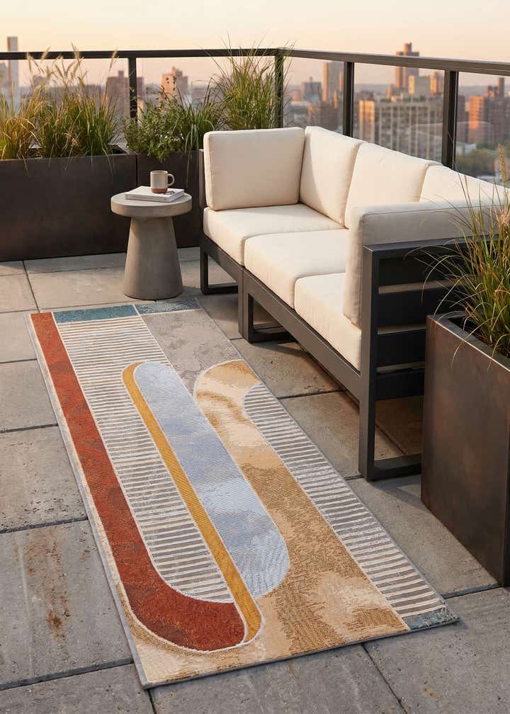 2' x 5' 1 Easy-Clean Modern Indoor / Outdoor Runner Rug