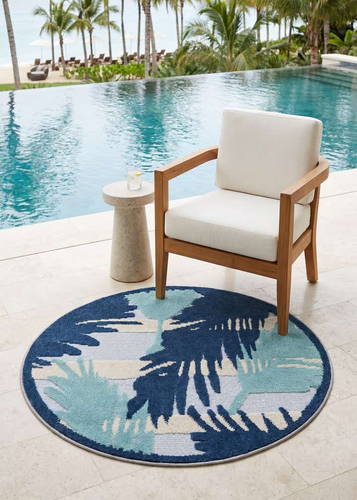 3' 3 x 3' 3 Easy-Clean Aruba Indoor / Outdoor Round Rug