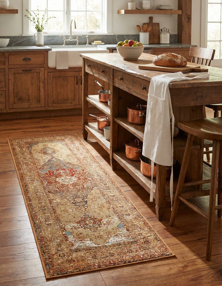 Detail image of 2' x 6' Easy-Clean Traditional Indoor / Outdoor Runner Rug