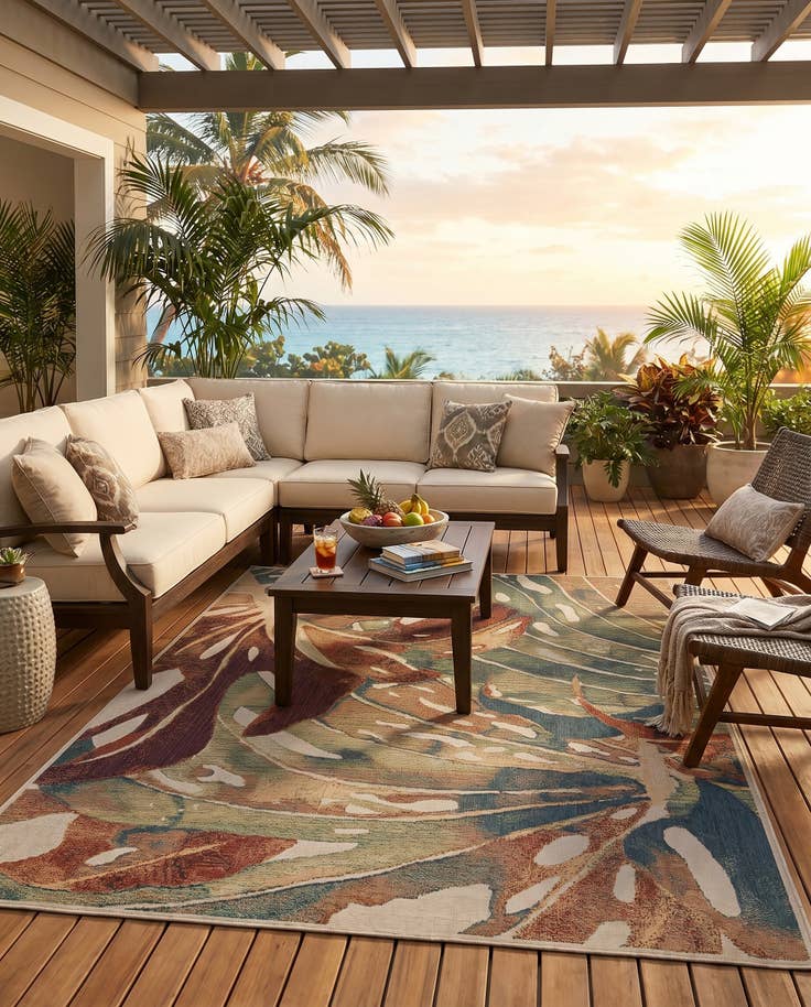 Detail image of 10' x 13' Easy-Clean Baja Indoor / Outdoor Rug