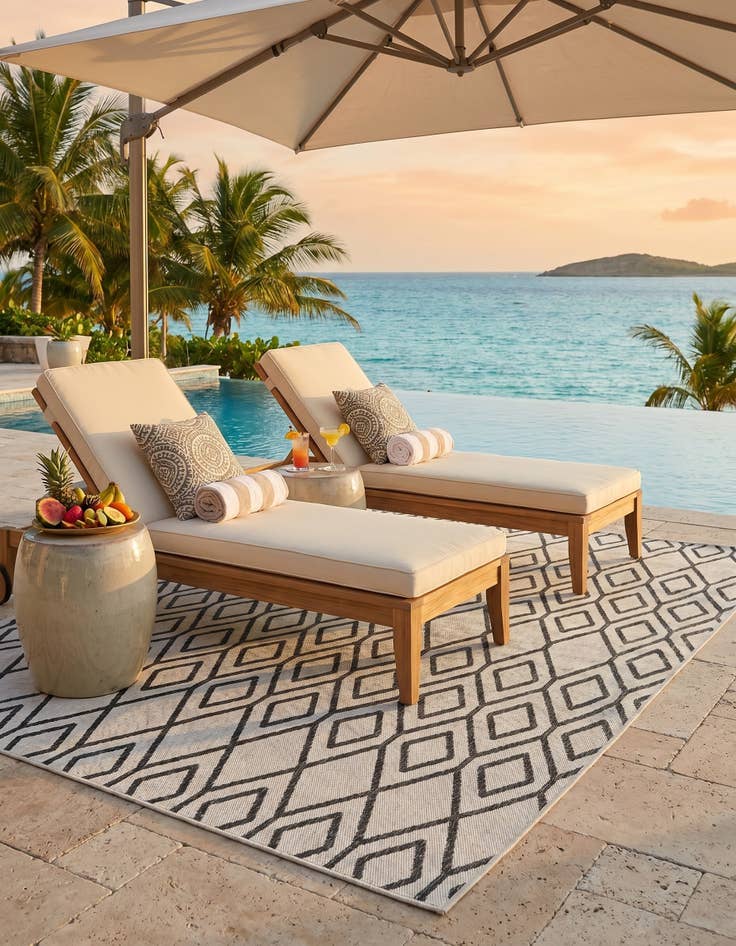 Detail image of 6' x 9' Easy-Clean Jill Zarin Turks and Caicos Indoor / Outdoor Rug