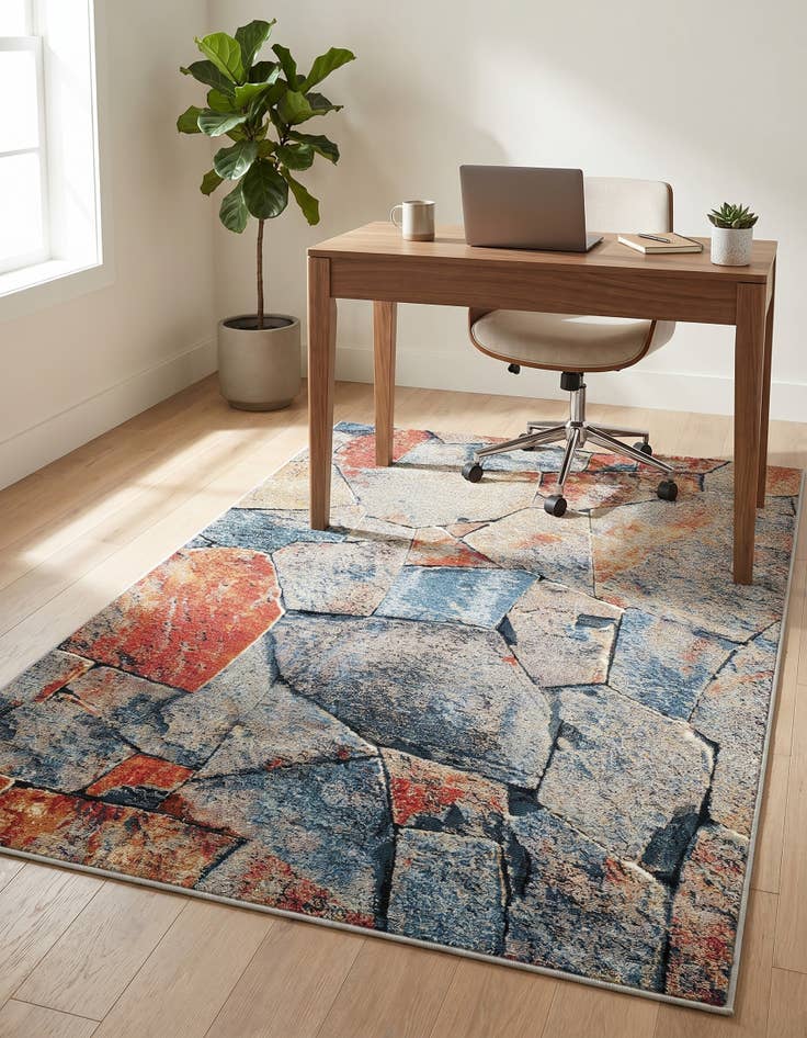 Detail image of 4' x 6' Easy-Clean Modern Indoor / Outdoor Rug
