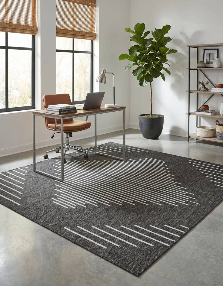 Detail image of 7' x 7' Easy-Clean Modern Indoor / Outdoor Square Rug