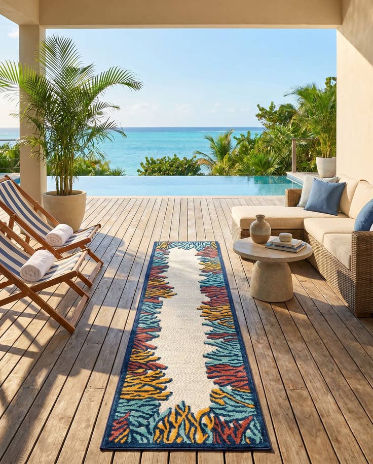 Detail image of 2' x 10' Easy-Clean Belize Indoor / Outdoor Runner Rug