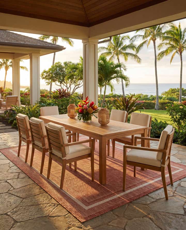 7' 10 x 10' Easy-Clean Border Indoor / Outdoor Rug
