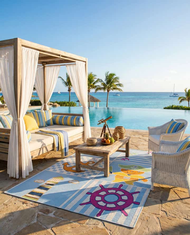 5' 3 x 7' 7 Easy-Clean Indoor / Outdoor Rug