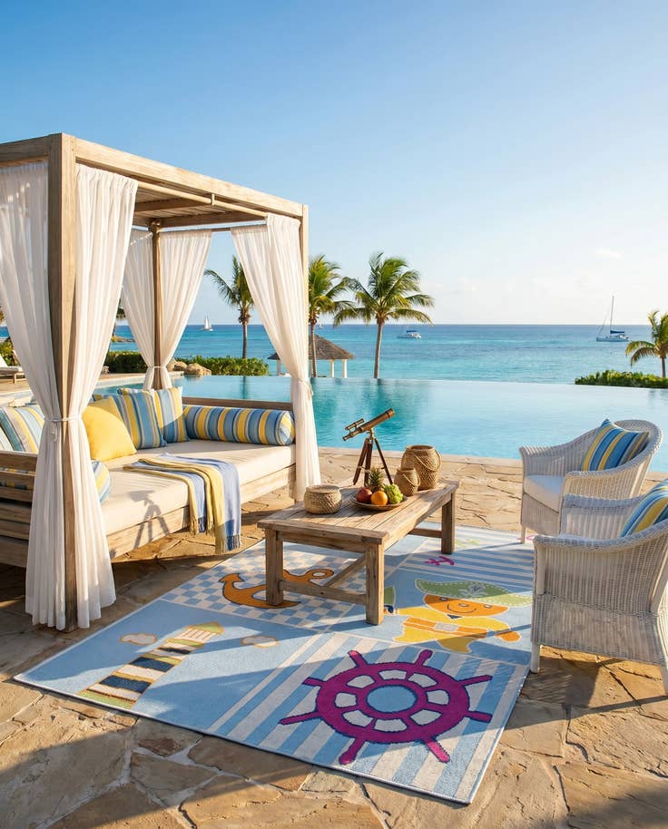 Detail image of 5' 3 x 7' 7 Easy-Clean Indoor / Outdoor Rug