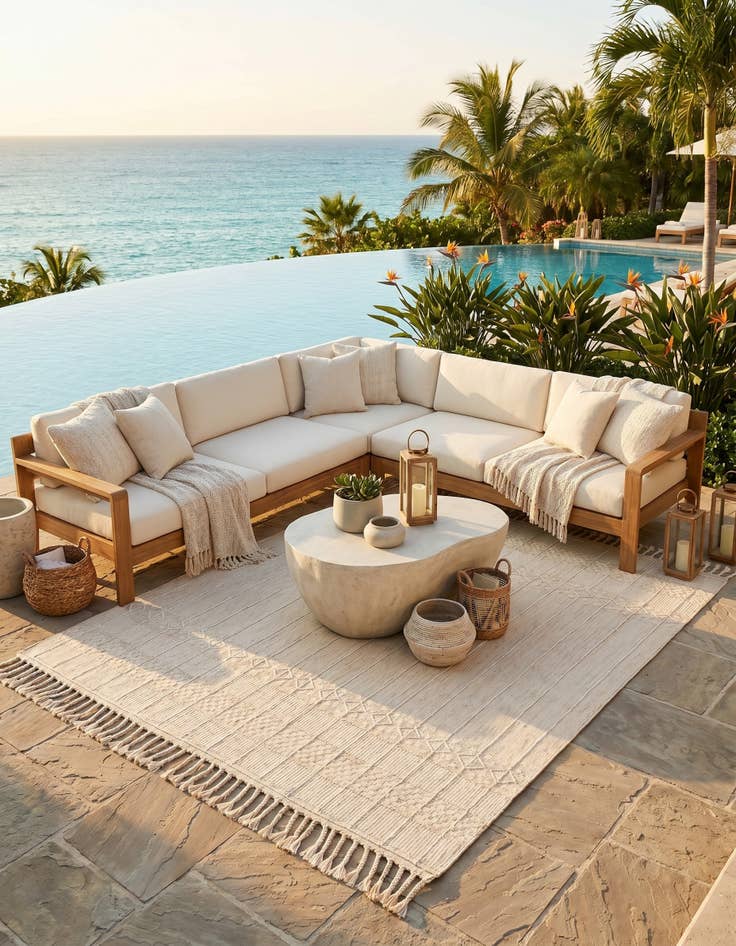 Detail image of 7' 10 x 10' Easy-Clean Eco Bohemian Indoor / Outdoor Rug