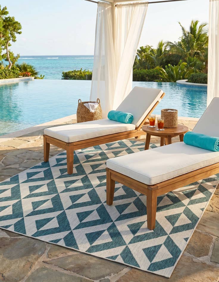 Detail image of 7' 10 x 10' Easy-Clean Jill Zarin Napa Indoor / Outdoor Rug
