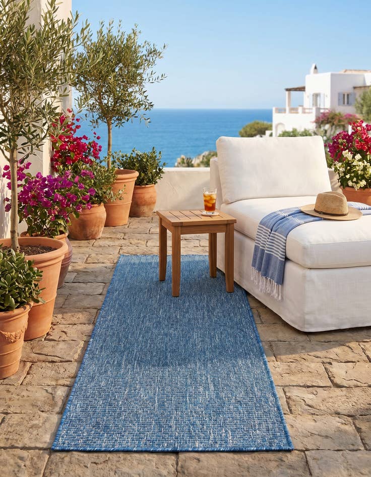 Detail image of 2' x 5' Easy-Clean Solid Indoor / Outdoor Runner Rug