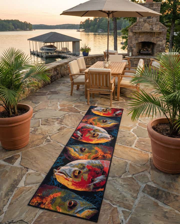 2' x 8' Easy-Clean Coastal Indoor / Outdoor Runner Rug