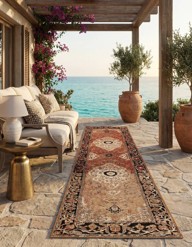 Detail image of 2' 7 x 12' Easy-Clean Traditional Indoor / Outdoor Runner Rug