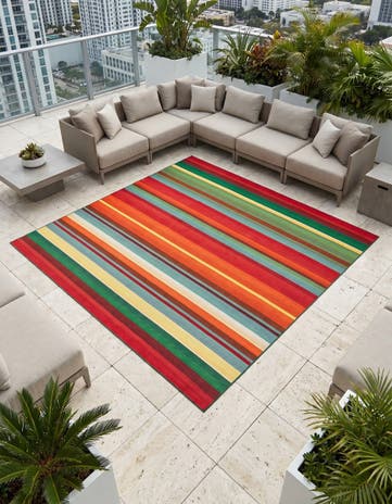 10' x 10' Easy-Clean Modern Indoor / Outdoor Square Rug