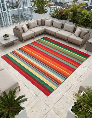 10' x 10' Easy-Clean Modern Indoor / Outdoor Square Rug