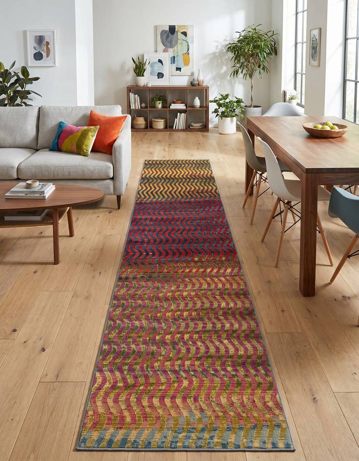 Detail image of 2' 7 x 12' Easy-Clean Modern Indoor / Outdoor Runner Rug