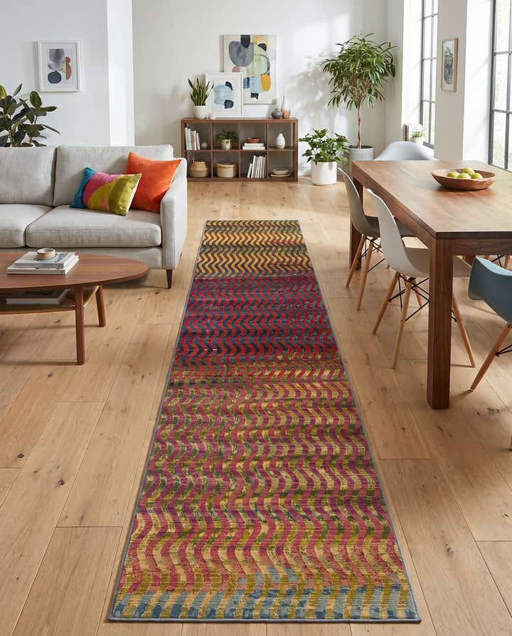 2' 7 x 12' Easy-Clean Modern Indoor / Outdoor Runner Rug