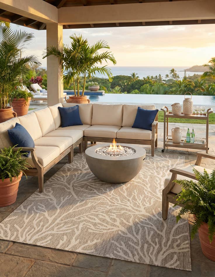 Detail image of 6' x 9' Easy-Clean Coastal Indoor / Outdoor Rug