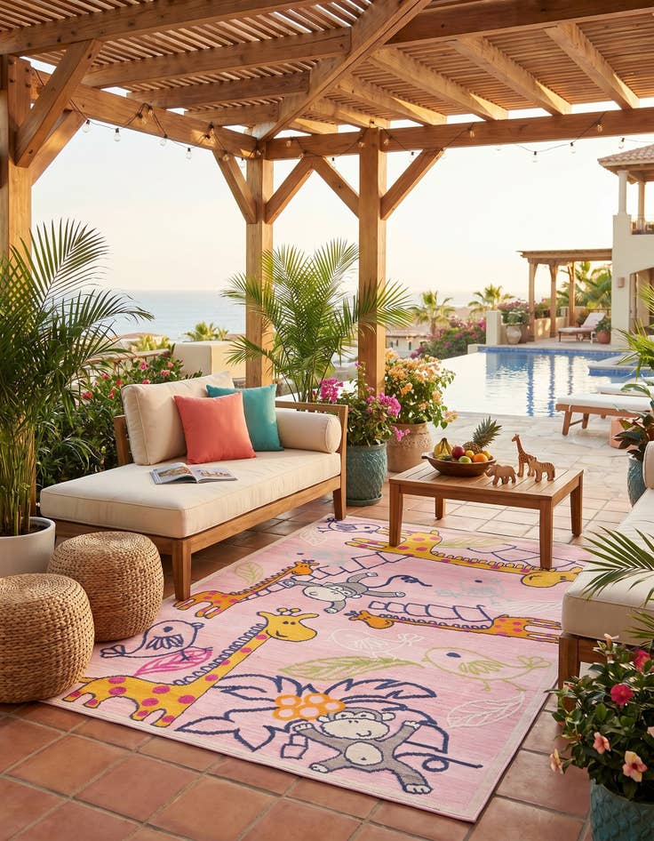 Detail image of 5' 3 x 7' 7 Easy-Clean Indoor / Outdoor Rug