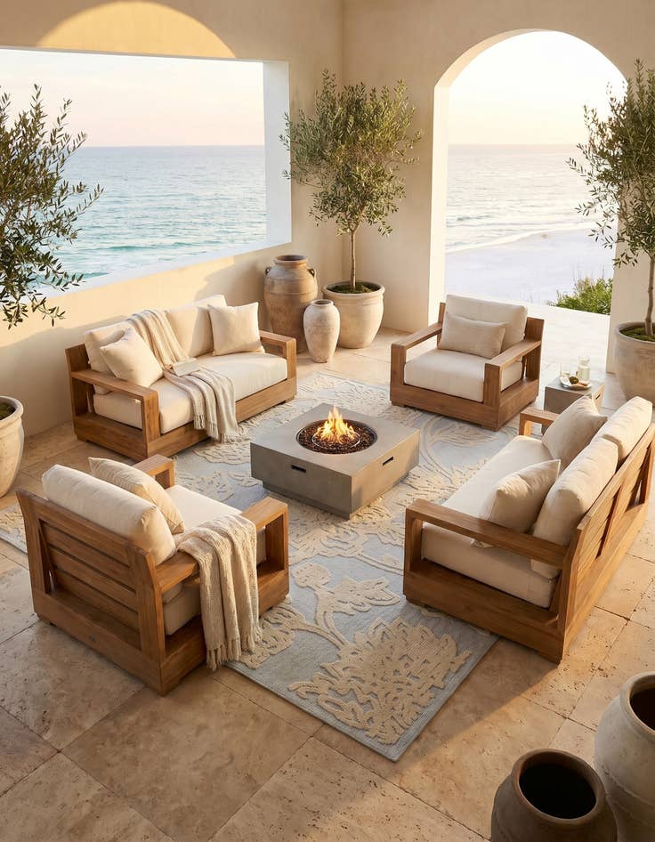 Detail image of 7' 10 x 7' 10 Easy-Clean Aruba Indoor / Outdoor Square Rug