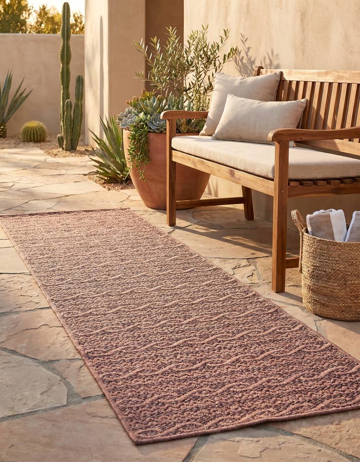 Detail image of 2' 2 x 6' Easy-Clean Modern Indoor / Outdoor Runner Rug