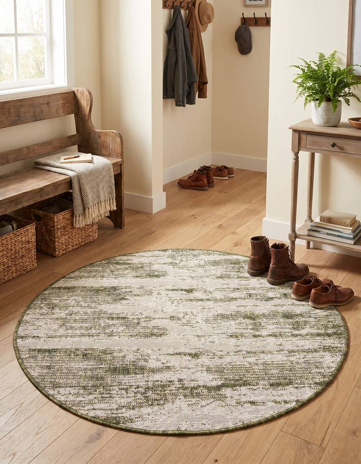 Detail image of 4' x 4' Easy-Clean Modern Indoor / Outdoor Round Rug