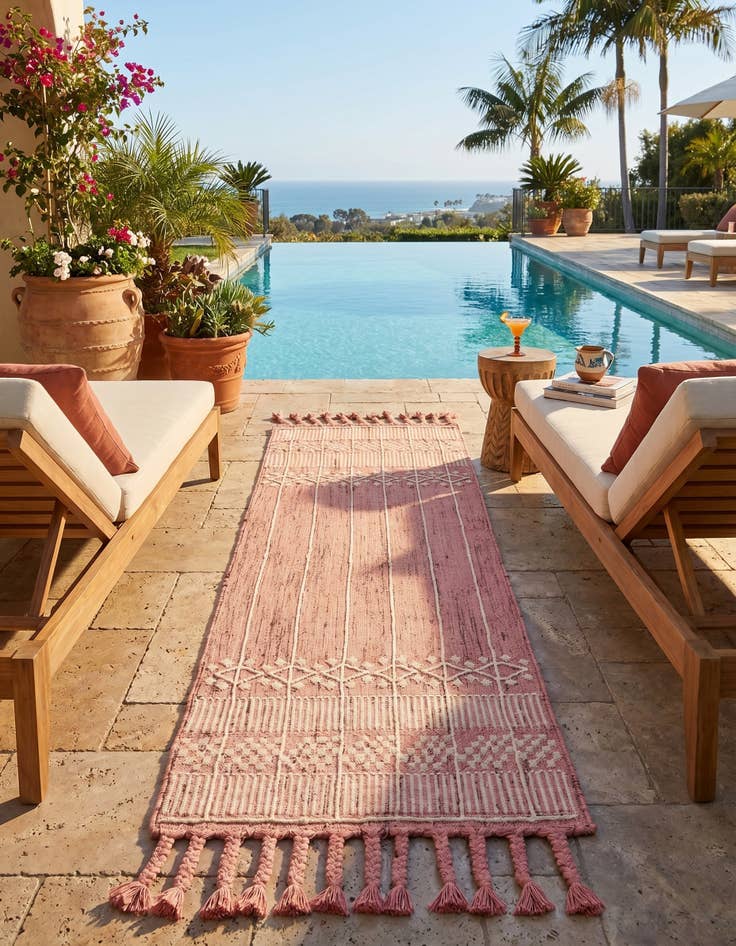 Detail image of 2' 2 x 6' 7 Easy-Clean Eco Bohemian Indoor / Outdoor Runner Rug