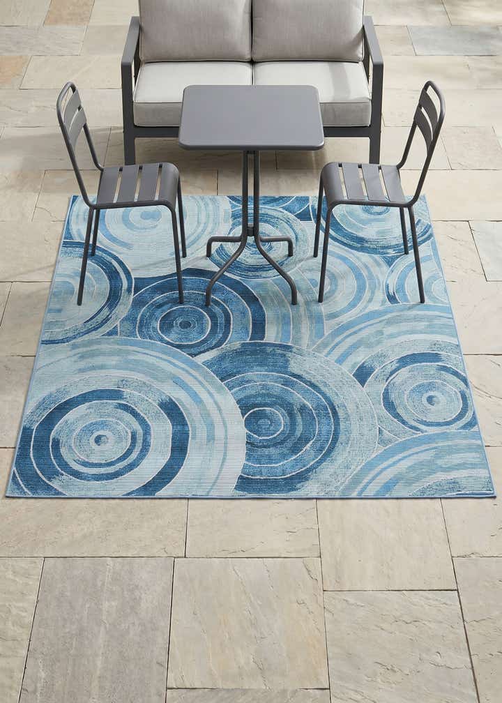 6' x 6' Easy-Clean Modern Indoor / Outdoor Square Rug
