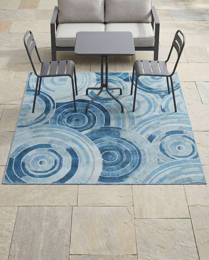 6' x 6' Easy-Clean Modern Indoor / Outdoor Square Rug