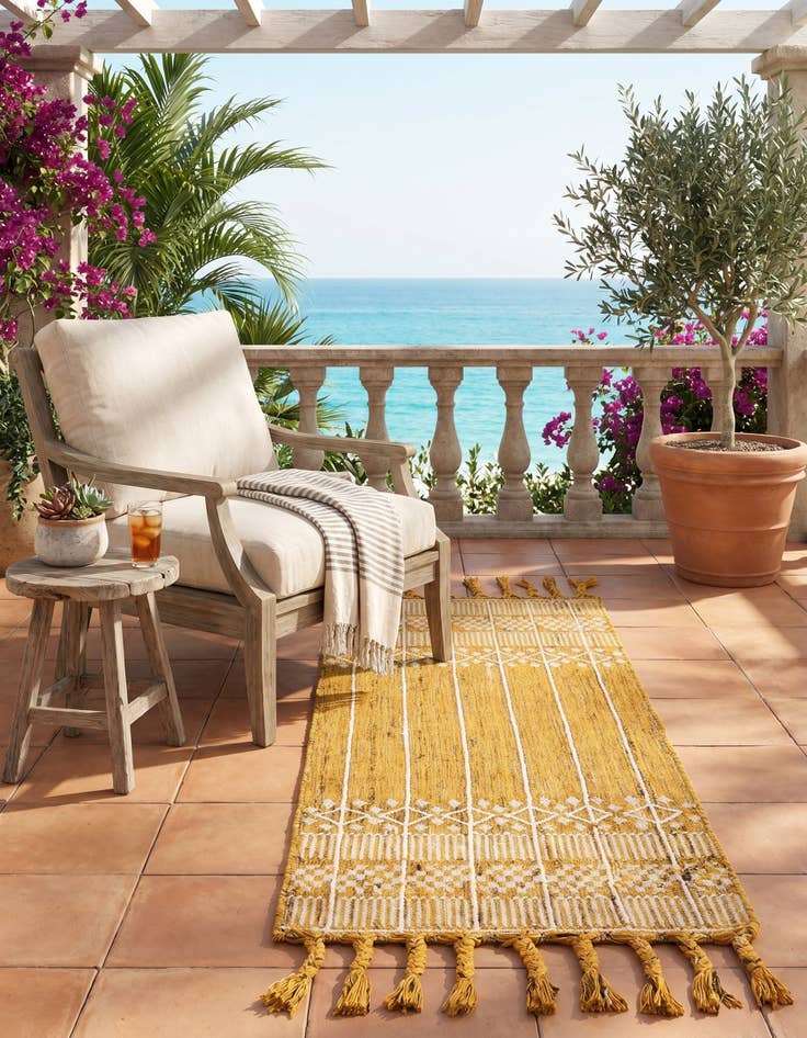 Detail image of 2' 2 x 5' 1 Easy-Clean Eco Bohemian Indoor / Outdoor Runner Rug