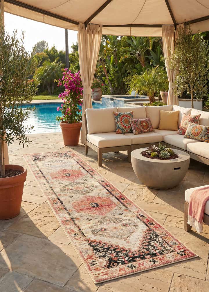 2' x 8' Easy-Clean Traditional Indoor / Outdoor Runner Rug