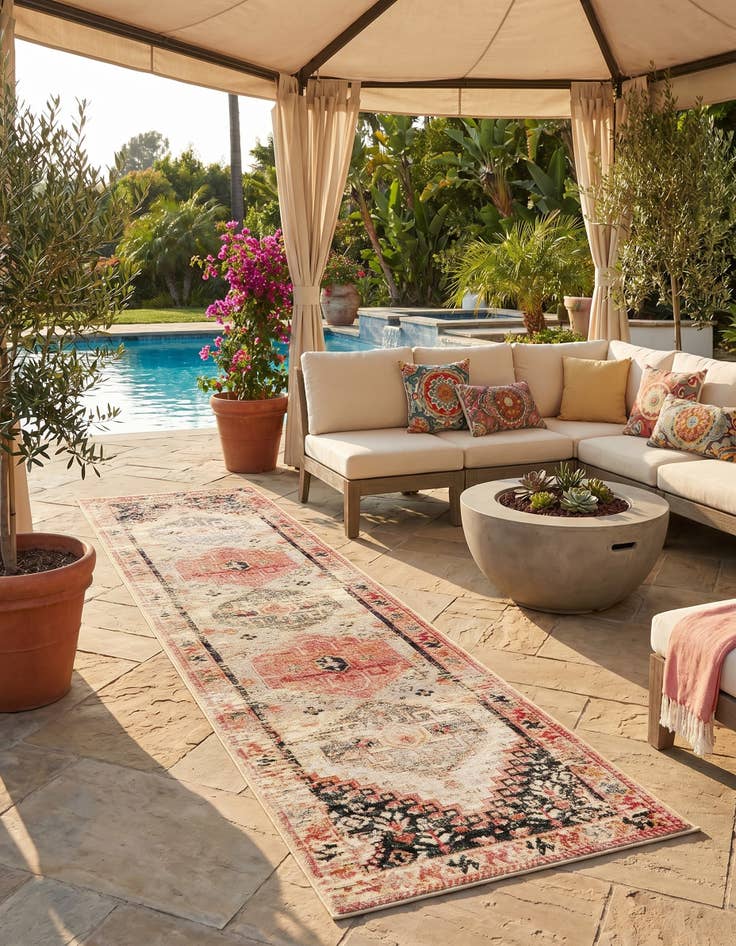 Detail image of 2' x 8' Easy-Clean Traditional Indoor / Outdoor Runner Rug