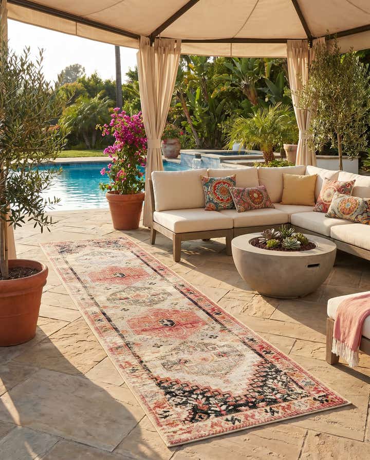 2' x 8' Easy-Clean Traditional Indoor / Outdoor Runner Rug