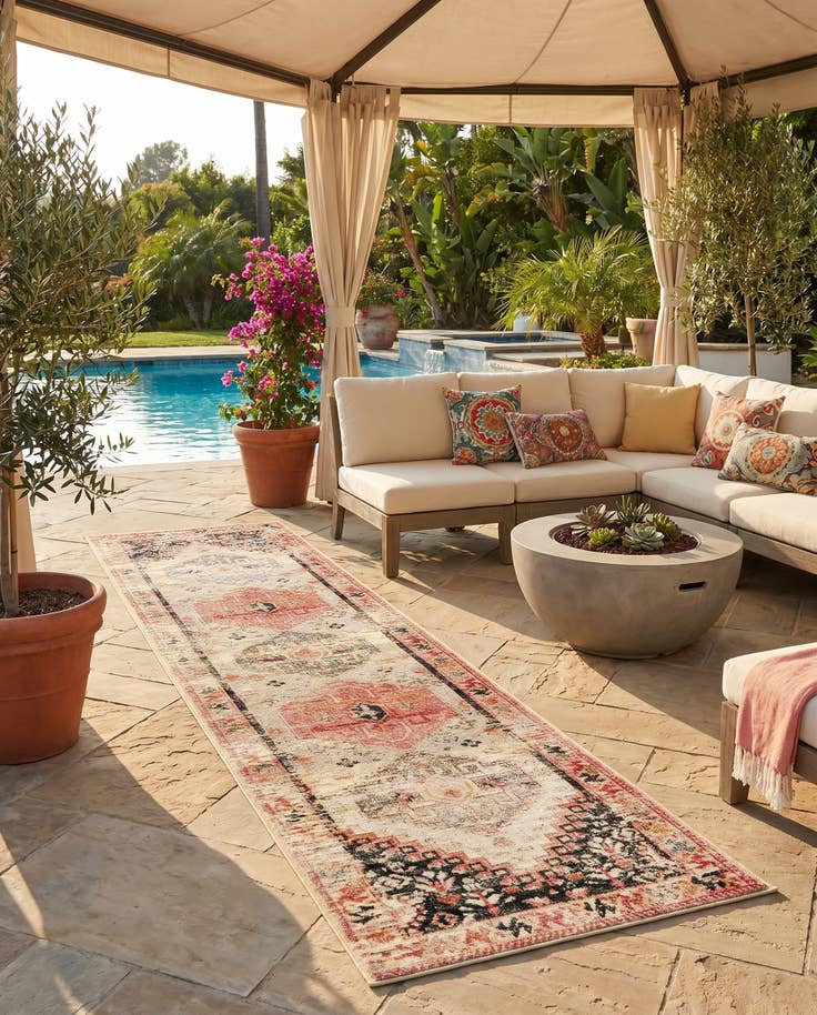 Detail image of 2' x 8' Easy-Clean Traditional Indoor / Outdoor Runner Rug