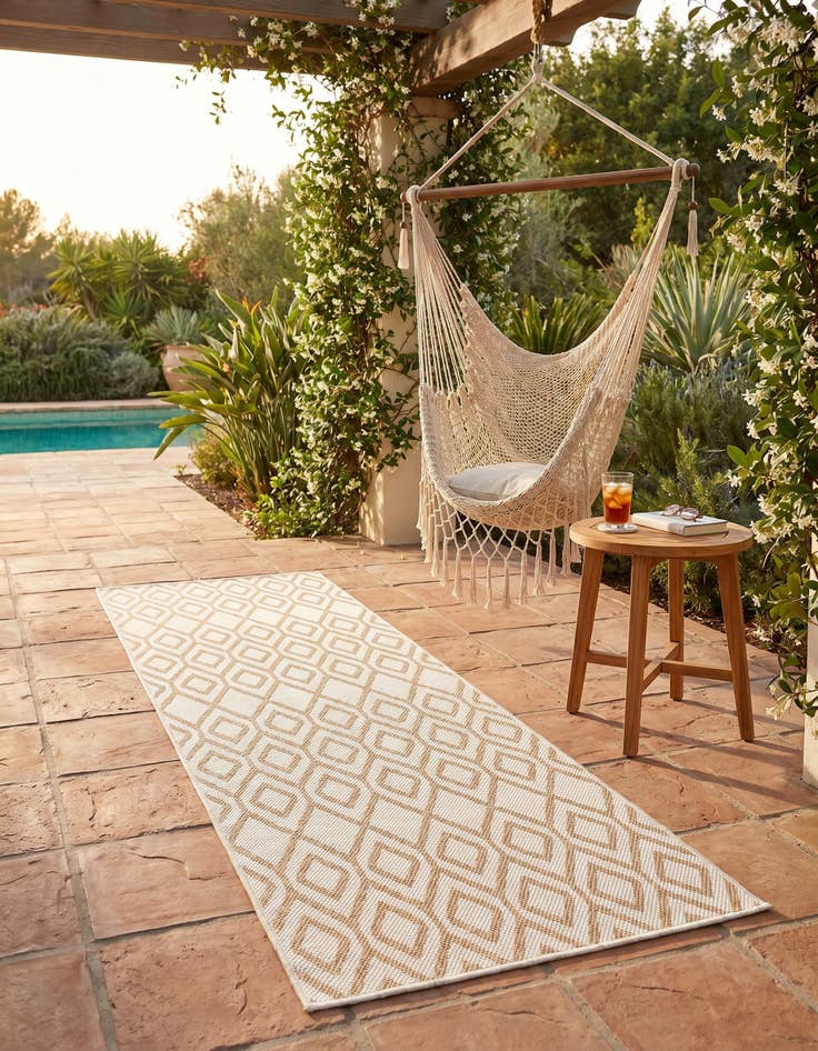 Detail image of 2' x 6' Easy-Clean Jill Zarin Turks and Caicos Indoor / Outdoor Runner Rug