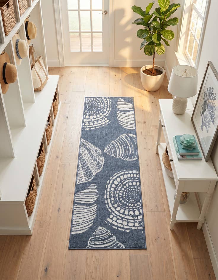 Detail image of 2' x 6' Easy-Clean Coastal Indoor / Outdoor Runner Rug