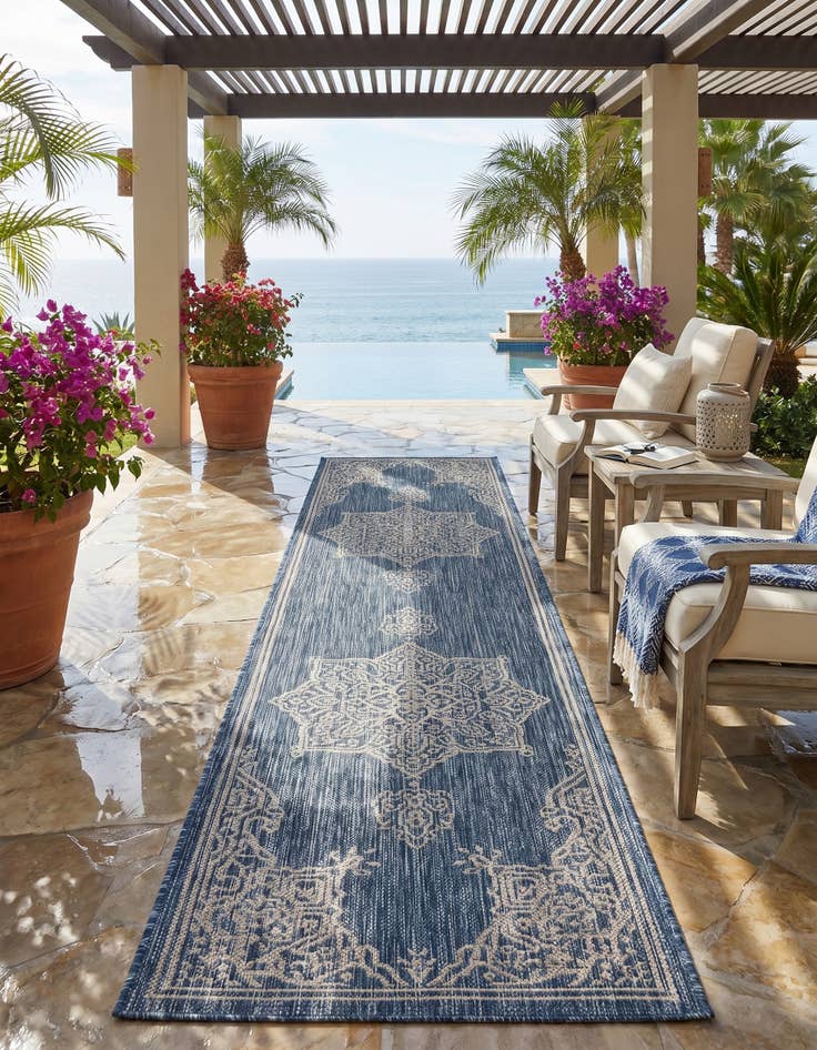 Detail image of 2' x 8' Easy-Clean Traditional Indoor / Outdoor Runner Rug