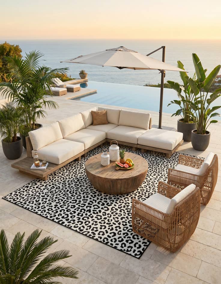 Detail image of 7' 10 x 11' Easy-Clean Safari Indoor / Outdoor Rug