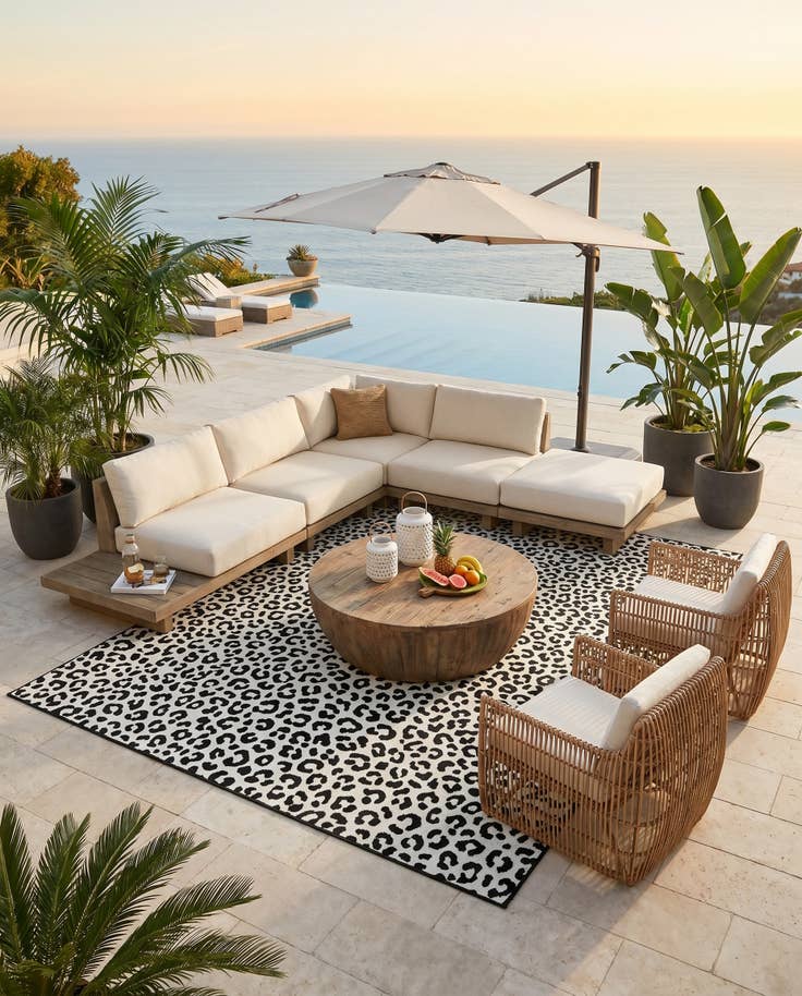 Detail image of 7' 10 x 11' Easy-Clean Safari Indoor / Outdoor Rug