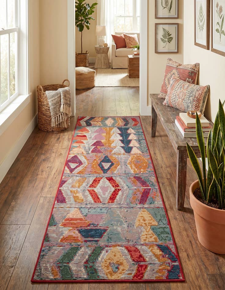 Detail image of 2' x 6' Easy-Clean Modern Indoor / Outdoor Runner Rug