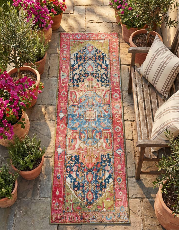 Detail image of 2' x 6' Easy-Clean Traditional Indoor / Outdoor Runner Rug