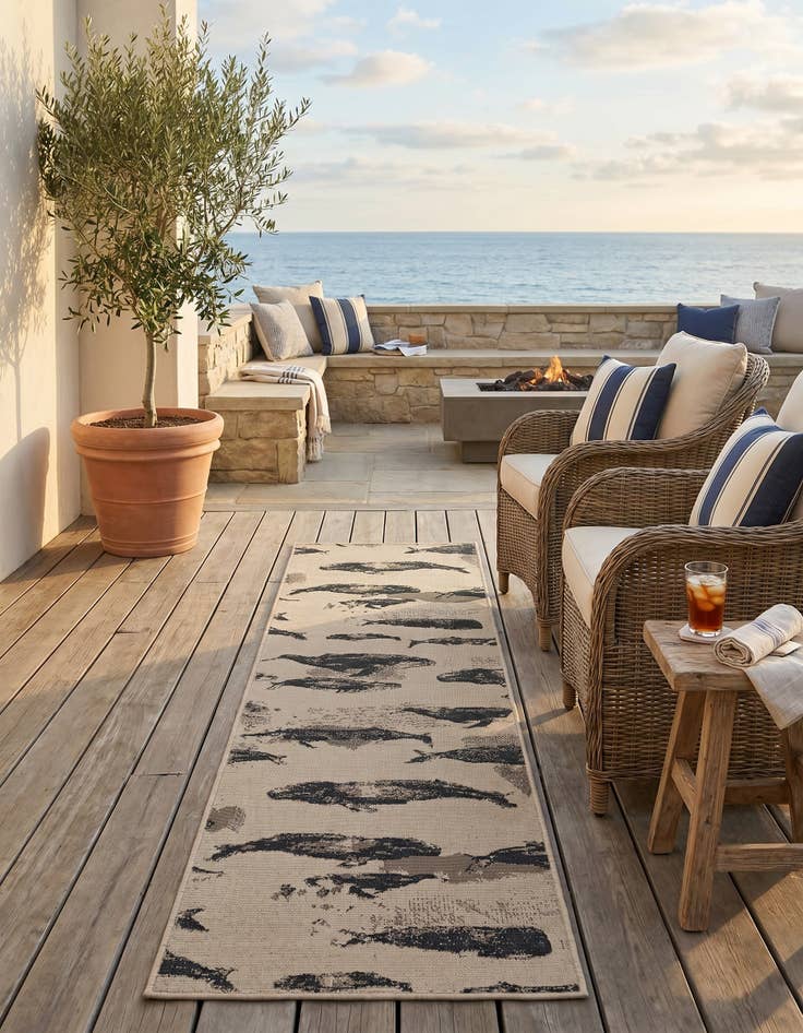 Detail image of 2' x 8' Easy-Clean Coastal Indoor / Outdoor Runner Rug