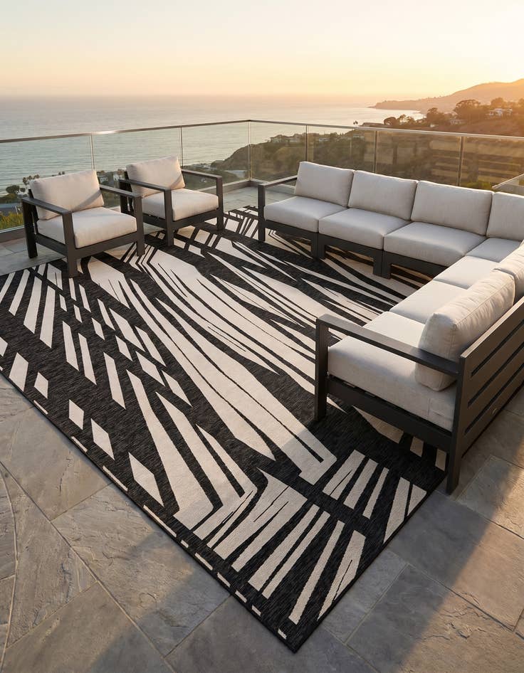 Detail image of 13' x 13' Easy-Clean Modern Indoor / Outdoor Square Rug