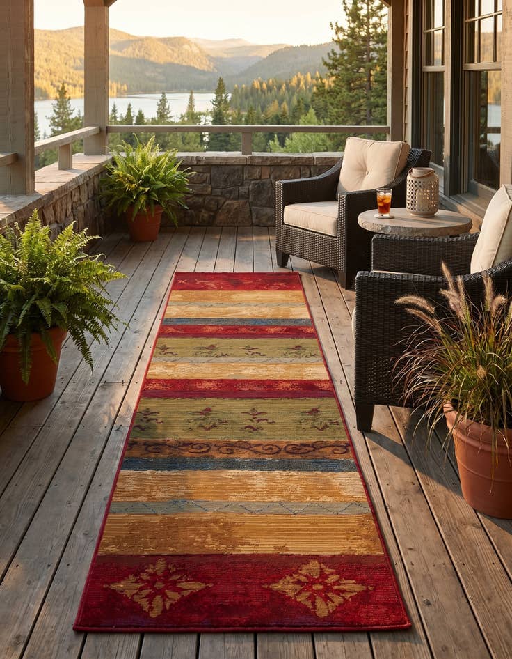 Detail image of 2' x 8' Easy-Clean Modern Indoor / Outdoor Runner Rug
